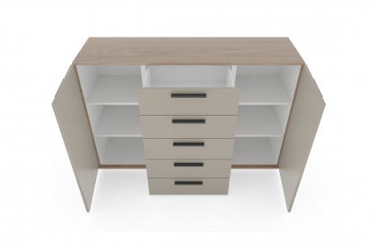 Cuneo-sleeping von Disselkamp - Sideboard Balkeneiche - Lack taupe