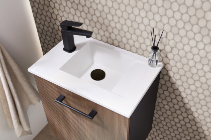 Serie 6910 von Pelipal - Gästebad in Linea Eiche dunkel