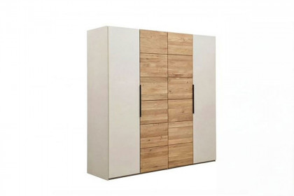 Tom von Elfo Möbel - Schrank ca. 200 cm kaschmir mit 2 massiven Eichenholztüren