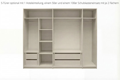 Tom von Elfo Möbel - Schrank ca. 200 cm kaschmir mit 2 massiven Eichenholztüren