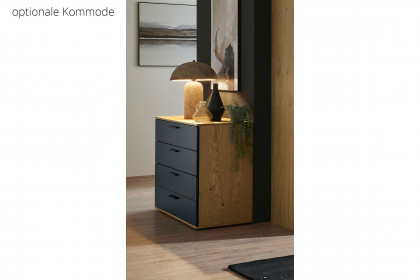 Cuneo-sleeping von Disselkamp - Kleiderschrank Basaltlack - Balkeneiche