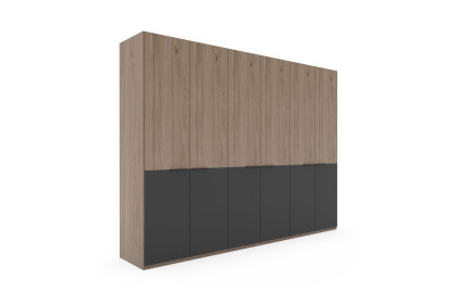 Cuneo-sleeping von Disselkamp - Kleiderschrank Basaltlack - Balkeneiche