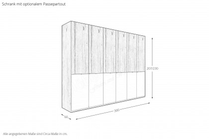 Cuneo-sleeping von Disselkamp - Schrank Lack taupe - Eiche-Furnier