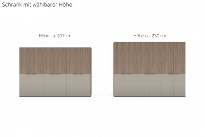 Cuneo-sleeping von Disselkamp - Schrank Lack taupe - Eiche-Furnier
