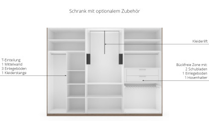 Cuneo-sleeping von Disselkamp - Schrank Lack taupe - Eiche-Furnier