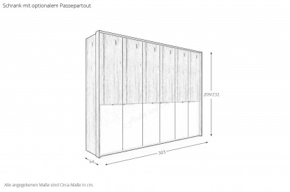 Cuneo-sleeping von Disselkamp - Schrank Lack taupe - Eiche-Furnier