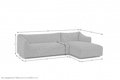 Chablo von Pode - Ecksofa Variante rechts braun