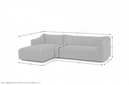 Chablo von Pode - Ecksofa Variante links braun