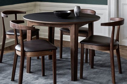 #111 Dining Table von Skovby - Esstisch Nussbaum natur geölt/ Nanolaminat schwarz