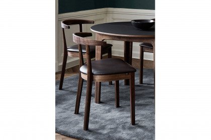 #111 Dining Table von Skovby - Esstisch Nussbaum natur geölt/ Nanolaminat schwarz