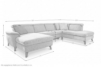 Tango-LE26 von Polsteria - Wohnlandschaft rechts grey