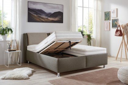 Tara 2.0 von Oschmann - Polsterbett KT 0327 stone 200 x 200 cm