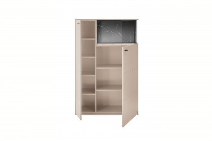 Pasadena von set one by Musterring - Highboard in Kaschmir mit Marmorrückwand