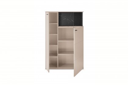 Pasadena von set one by Musterring - Highboard in Kaschmir mit Marmorrückwand