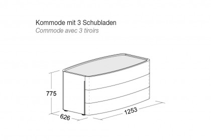 Oliver von Morassutti - Schubkasten-Kommode mit 3 Schubkästen Lack sand