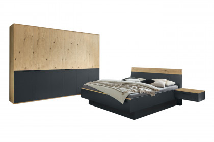Cuneo-sleeping von Disselkamp - Schlafzimmer Balkeneiche-Furnier - basalt