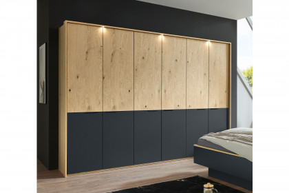 Cuneo-sleeping von Disselkamp - Schlafzimmer Balkeneiche-Furnier - basalt