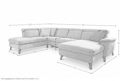 Tango-LE26 von Polsteria - Wohnlandschaft links grey