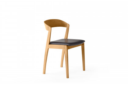 #825 Dining Chair von Skovby - Massivholzstuhl in Leder black