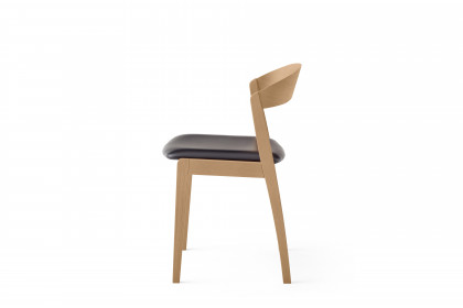 #825 Dining Chair von Skovby - Massivholzstuhl in Leder black