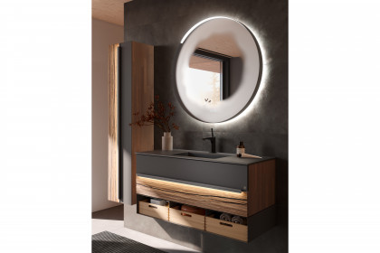 Jarin von Musterring - Badezimmer in Wildeiche/ Glas graphit