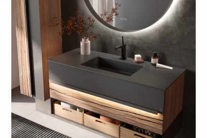 Jarin von Musterring - Badezimmer in Wildeiche/ Glas graphit