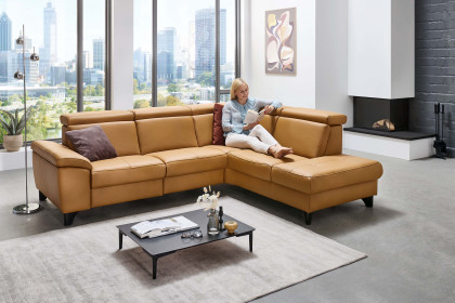 PN-EM23166 von Polinova - Ledersofa Variante rechts kurkuma
