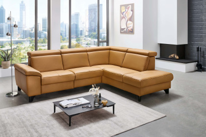 PN-EM23166 von Polinova - Ledersofa Variante rechts kurkuma