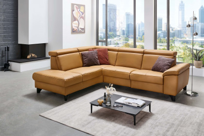 PN-EM23166 von Polinova - Ledersofa Variante links kurkuma