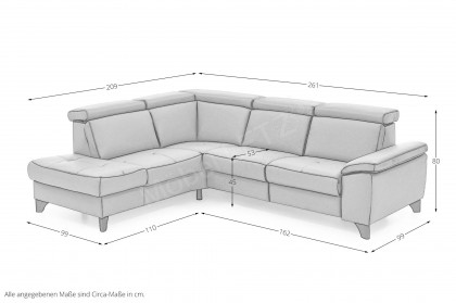 PN-EM23166 von Polinova - Ledersofa Variante links kurkuma