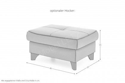 PN-EM23166 von Polinova - Ledersofa Variante links kurkuma