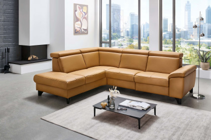 PN-EM23166 von Polinova - Ledersofa Variante links kurkuma