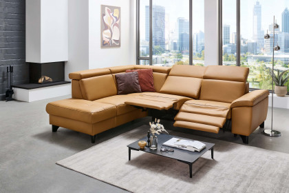 PN-EM23166 von Polinova - Ledersofa Variante links kurkuma