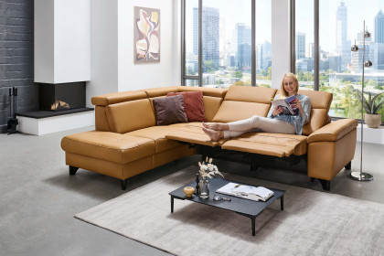 PN-EM23166 von Polinova - Ledersofa Variante links kurkuma