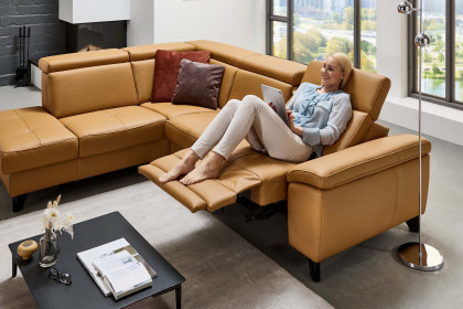 PN-EM23166 von Polinova - Ledersofa Variante links kurkuma