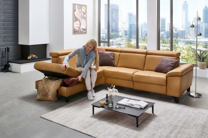 PN-EM23166 von Polinova - Ledersofa Variante links kurkuma