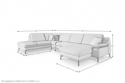 HU-PC23006 von Hukla - Wohnlandschaft links pearl