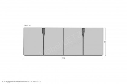 Vinci von LEONARDO Living - Sideboard Lack grau und Eiche anthrazit