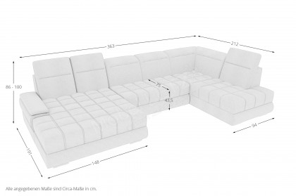 PG-LE-05 von BASTI dein Sofa - Polstersofa Variante rechts braun