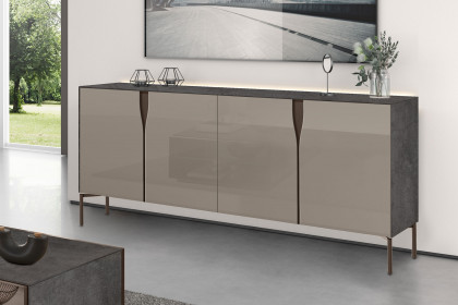 Vinci von LEONARDO Living - Sideboard Keramik stone und Glas grau
