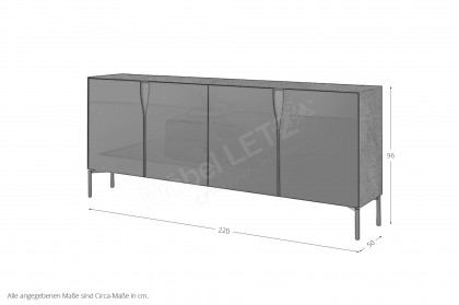 Vinci von LEONARDO Living - Sideboard Keramik und Glas mit Designfüßen