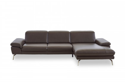 PN-IN22025 von Polinova - Ledersofa Ausführung rechts braun
