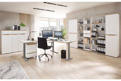 Memphis-Office von Innostyle - Büromöbelset mit Kantendesign in Artisan Eiche