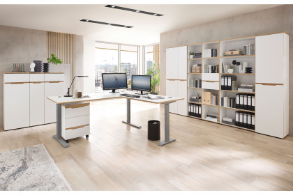 Memphis-Office von Innostyle - Büromöbelset mit Kantendesign in Artisan Eiche