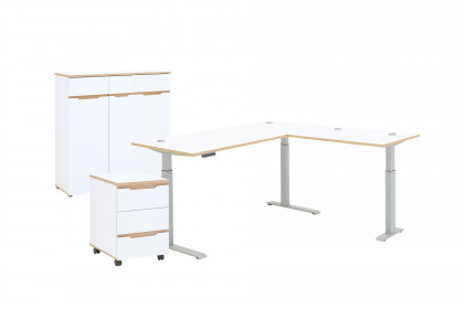 Memphis-Office von Innostyle - Büromöbelset mit Kantendesign in Artisan Eiche