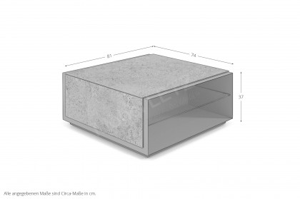 Vinci von LEONARDO Living - Couchtisch in Titanium dark und Keramik stone