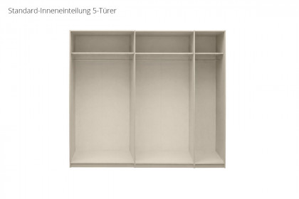 Tom von Elfo Möbel - Schrank 5-türig kaschmir - Eiche massiv - Spiegel