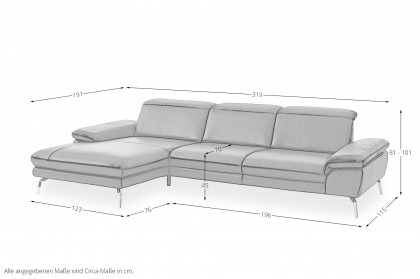 PN-IN22025 von Polinova - Ledersofa Ausführung links braun