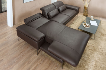 PN-IN22025 von Polinova - Ledersofa Ausführung links braun