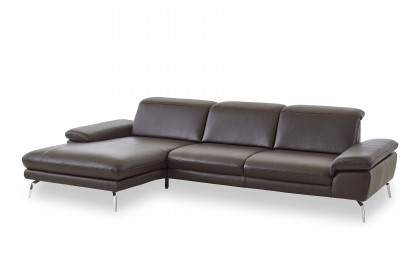 PN-IN22025 von Polinova - Ledersofa Ausführung links braun